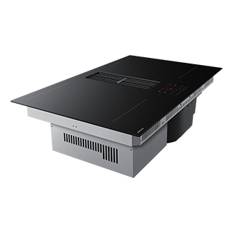 Cooktop Extractor Induction Hob and Anti Scratched Glass . L-Perspective Black 