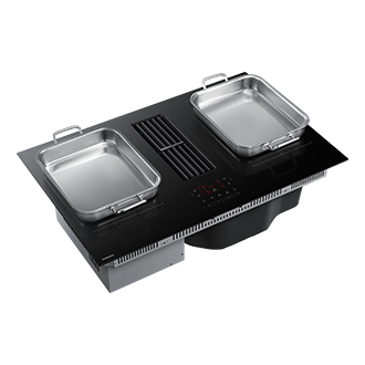 Cooktop Extractor Induction Hob and Anti Scratched Glass . Furniture-Combination2 Black 