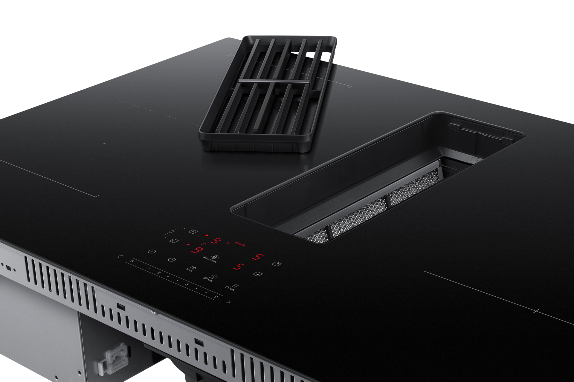Cooktop Extractor Induction Hob and Anti Scratched Glass . Dynamic-Furniture-Combination Black 