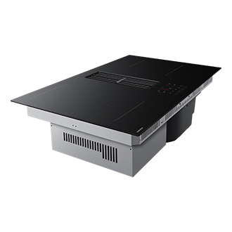 Cooktop Extractor Induction Hob and Anti Scratched Glass . L-Perspective Black 
