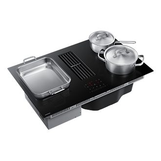 Cooktop Extractor Induction Hob and Anti Scratched Glass . Furniture-Combination2 Black 