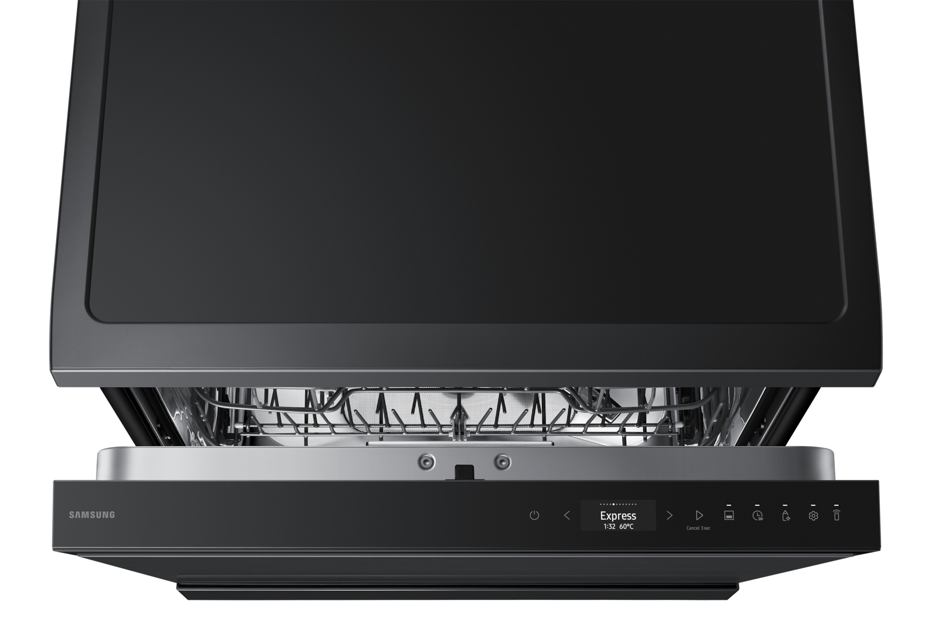 DW90H/24 Freestanding Dishwasher Energy Efficiency and AI Wash ⠀ Control-Panel Black 