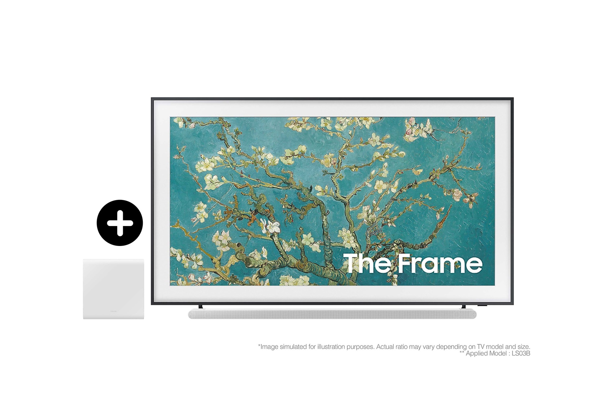Samsung 2023 75” The Frame QLED 4K HDR Smart TV with S801B Lifestyle Ultra Slim Soundbar in White (F-75LS03B801B)