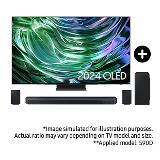 2024 77” S90D OLED 4K TV and Q930D Q-Series Soundbar with Subwoofer and Rear Speakers