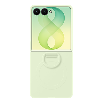 Galaxy Z Flip8 Silicone Ring Magnet Case Front2 Mint 