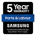 5 year warranty on parts and labour*