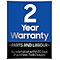 2-year warranty on parts & labour available on this appliance**