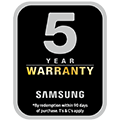 5-year warranty on parts & labour available on this product