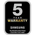 5-year warranty on parts & labour available on this product