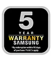 5-year warranty on parts  labour available on this product