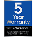 5-year warranty on parts & labour available on this appliance