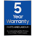  5-year warranty on parts & labour available on this appliance