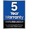 5-year warranty on parts & labour available on this appliance