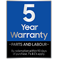 5-year warranty on parts & labour available on this appliance