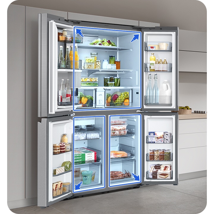 Silver American Fridge Freezer RF65A967ES9, 647L | Samsung UK | Side-by-Side Kühlschränke