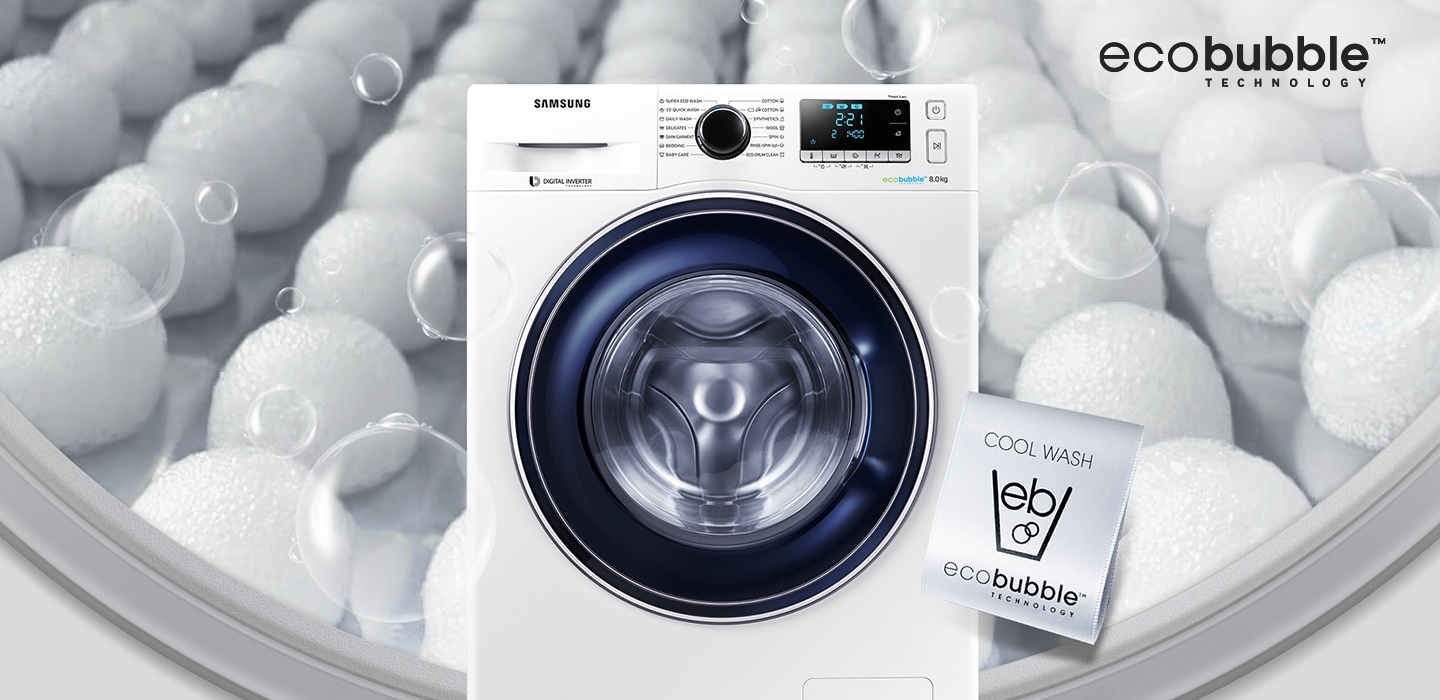 Image of the front of a Samsung washer