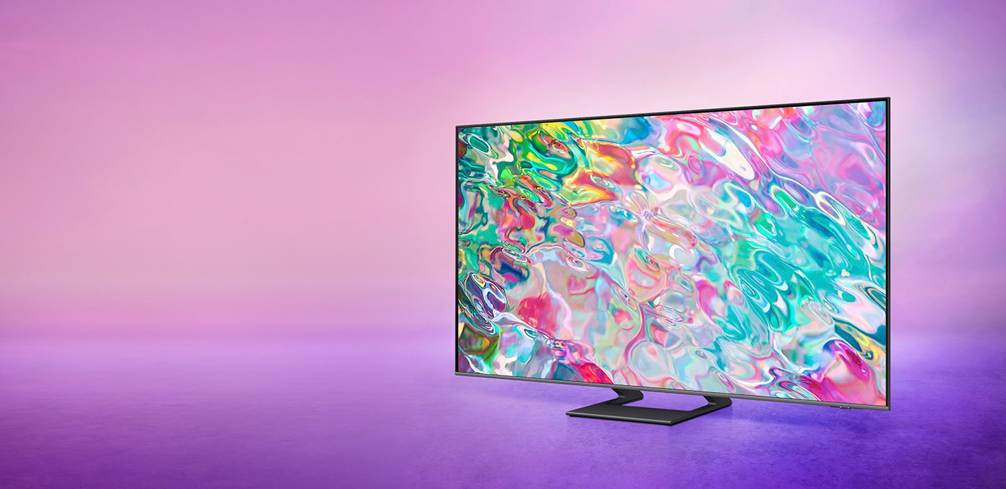 يعرض Q70B رسومات ملونة ممزوجة بشكل معقد والتي تُظهر ألوانًا طويلة الأمد لتقنية Quantum Dot.