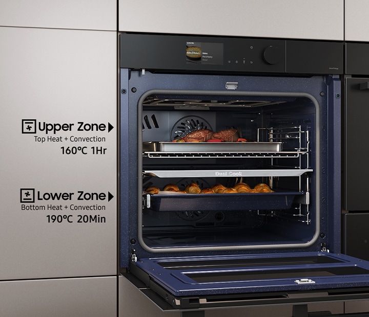 Samsung's dual oven cooks two dishes simultaneously at different