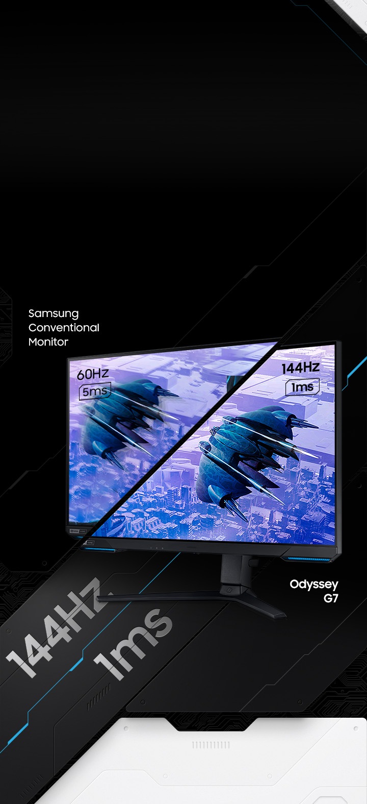Samsung Odyssey G7 LS28BG700EPXEN 28 LED IPS UltraHD 4K 144Hz Compatible  G-Sync Smart