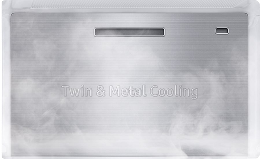The Metal Cooling plates inside the refrigerator look extremely cold and the cold air flows around.