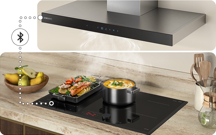 Hob with deals integrated extractor samsung