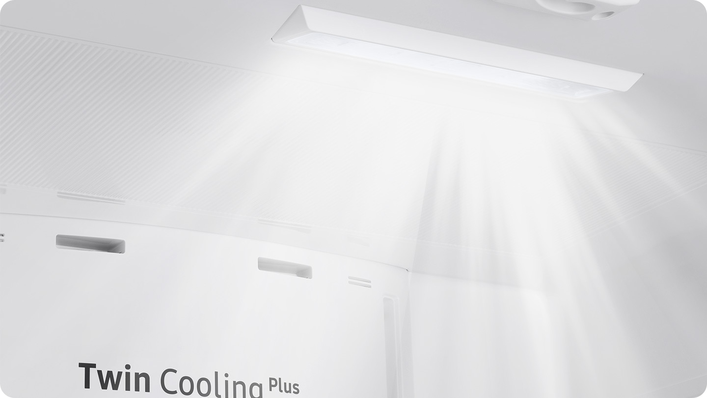 Iluminación LED superior dentro de la heladera