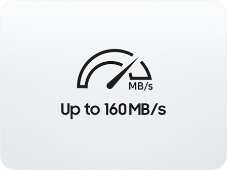 It says "Up to 160 MB/s" along
with an icon indicating performance.