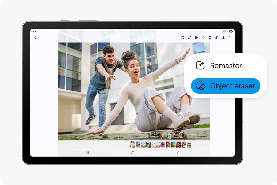 The Object eraser button is selected on the display. 