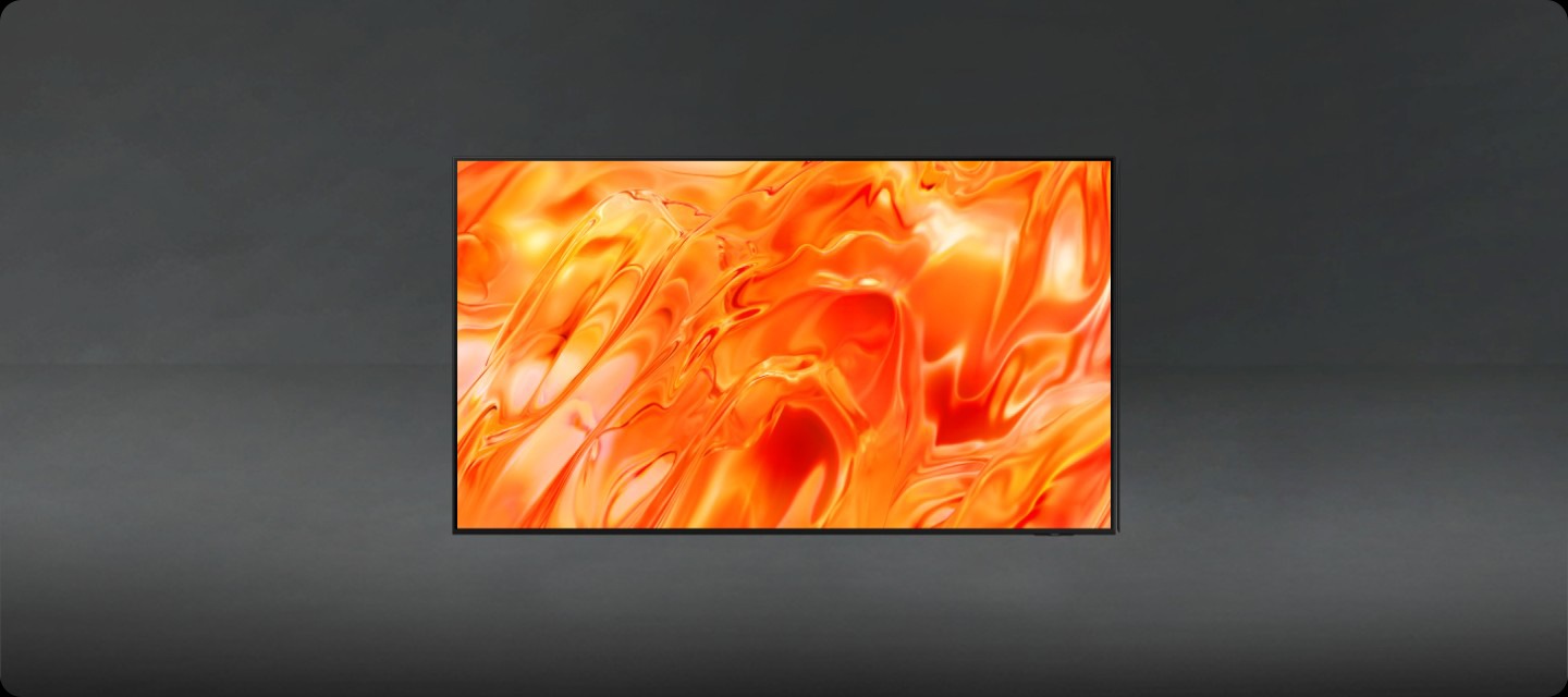 Profile view of QLED TV is on display to shows its ultra slim design.