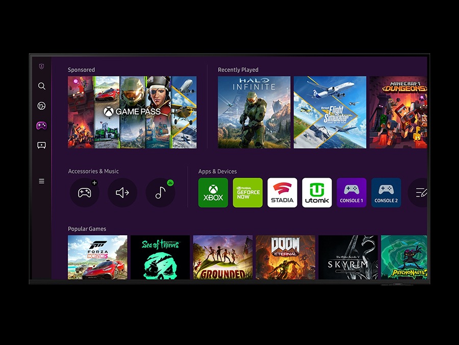 Samsung Gaming Hub is the new home for gaming on Samsung smart TV. Instantly play the biggest games from Xbox and more top cloud gaming services with no downloads, and no console required. Just switch on your TV and play.