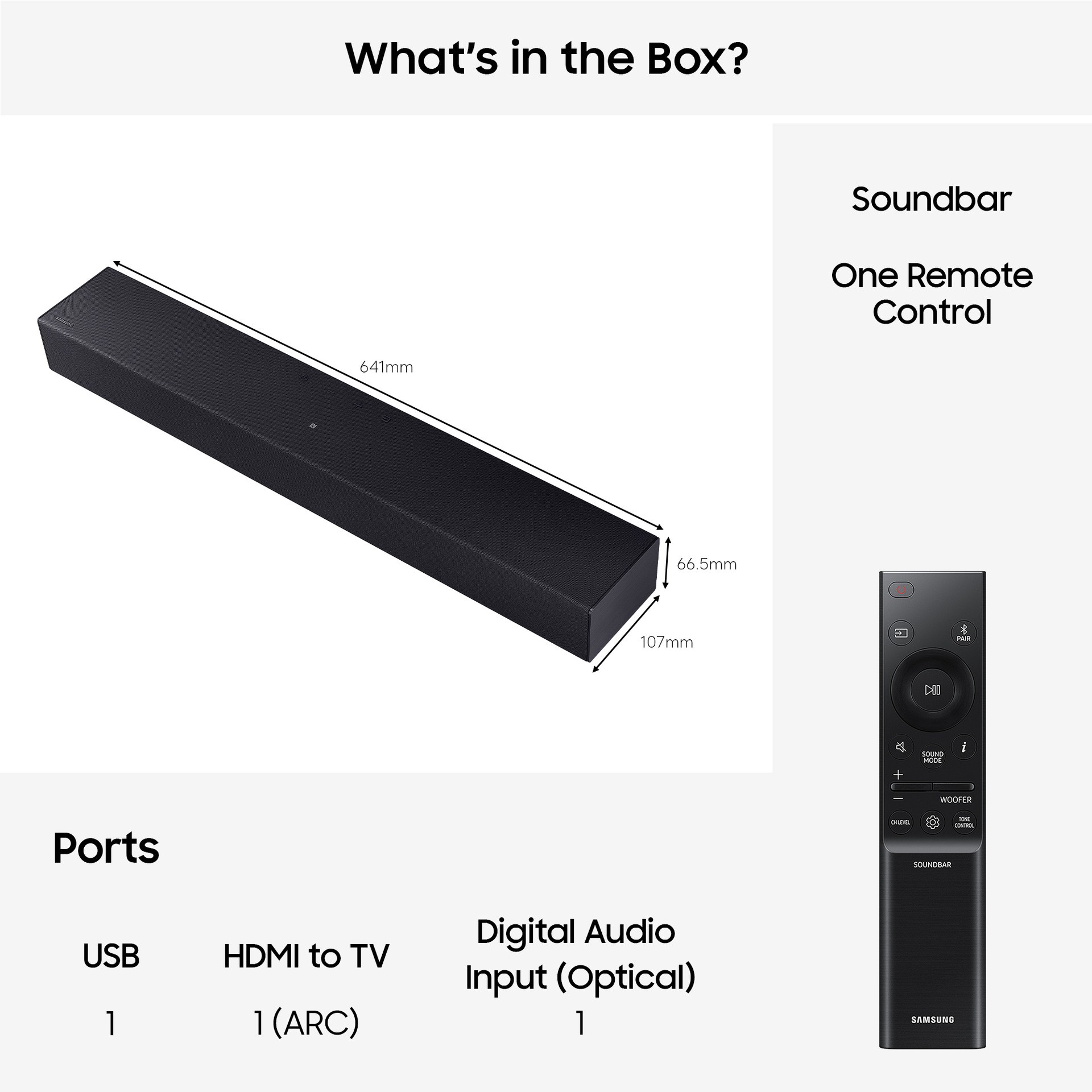 B400F B-Series 2.0ch Soundbar (2025) Black