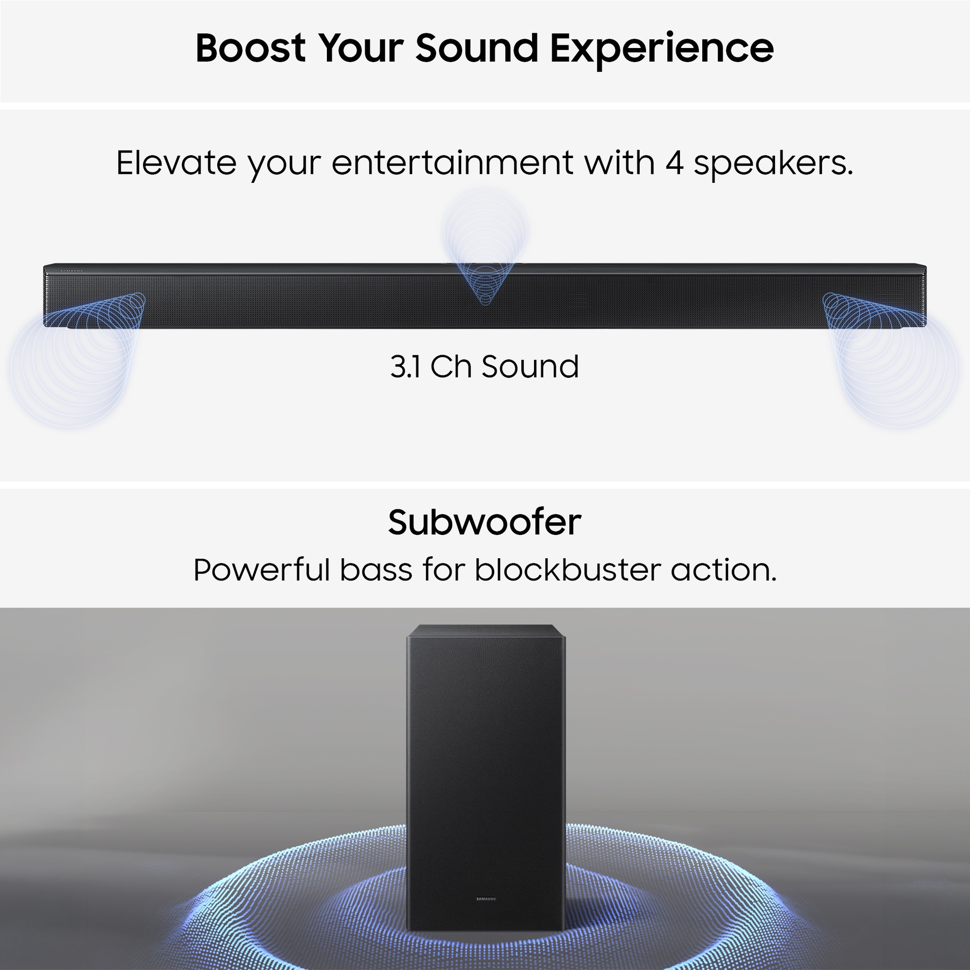 B650F B-Series 3.1ch Soundbar with Subwoofer (2025) Black