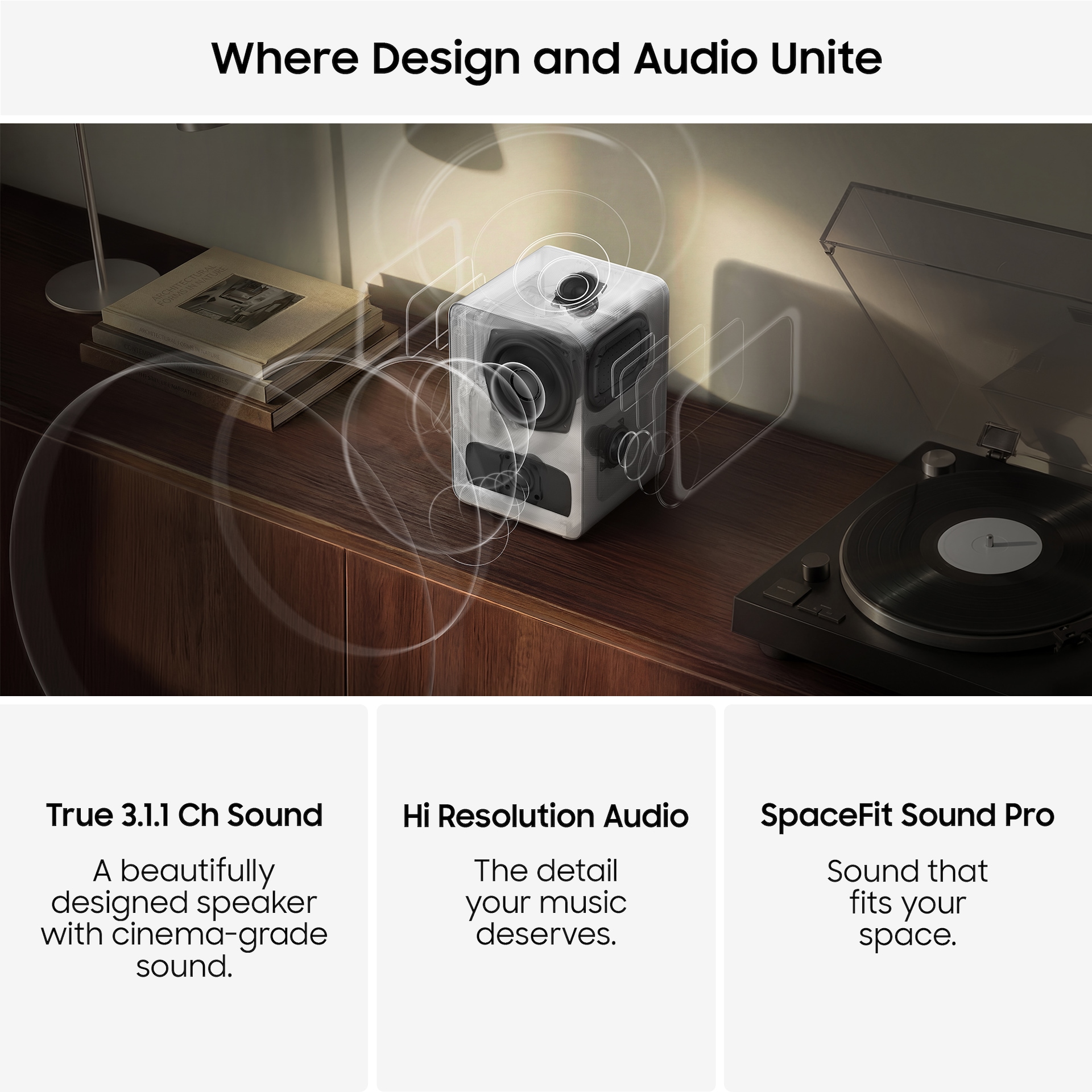 Music Studio 7 HW-LS71H Multi-Directional WiFi-Bluetooth Wireless Speaker (2026) White