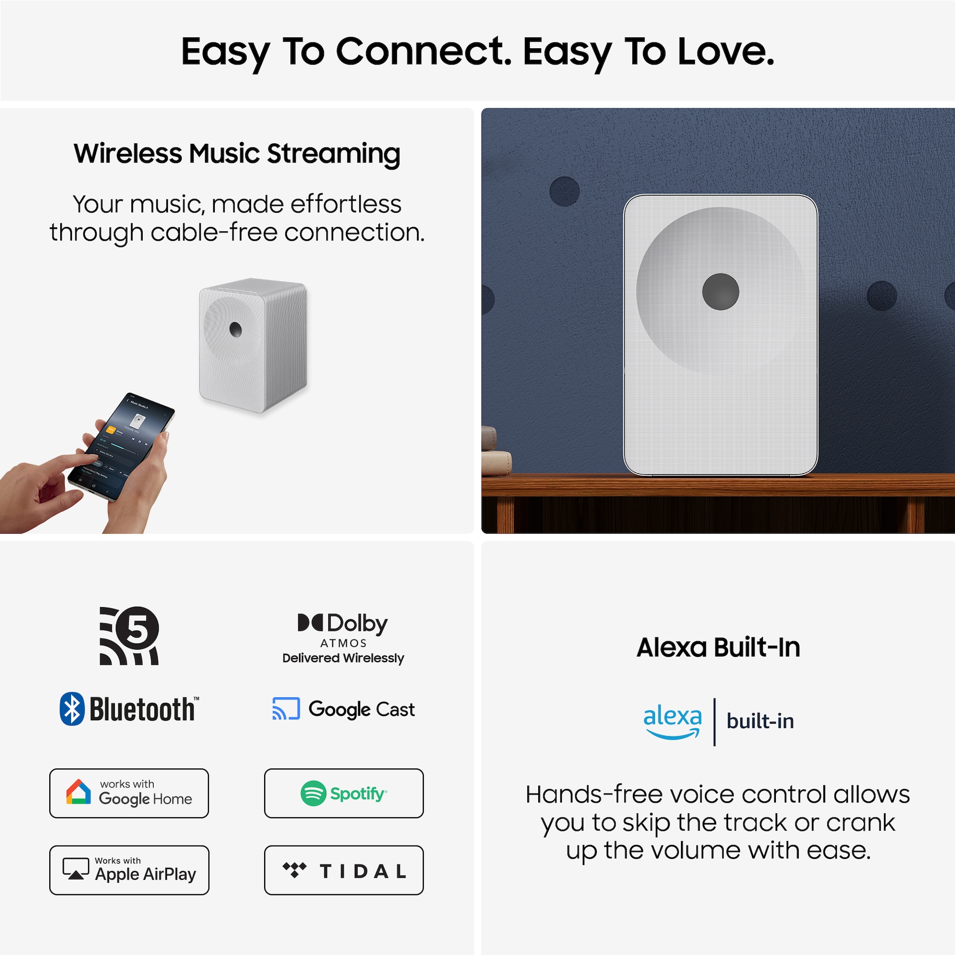 Music Studio 7 HW-LS71H Multi-Directional WiFi-Bluetooth Wireless Speaker (2026) White