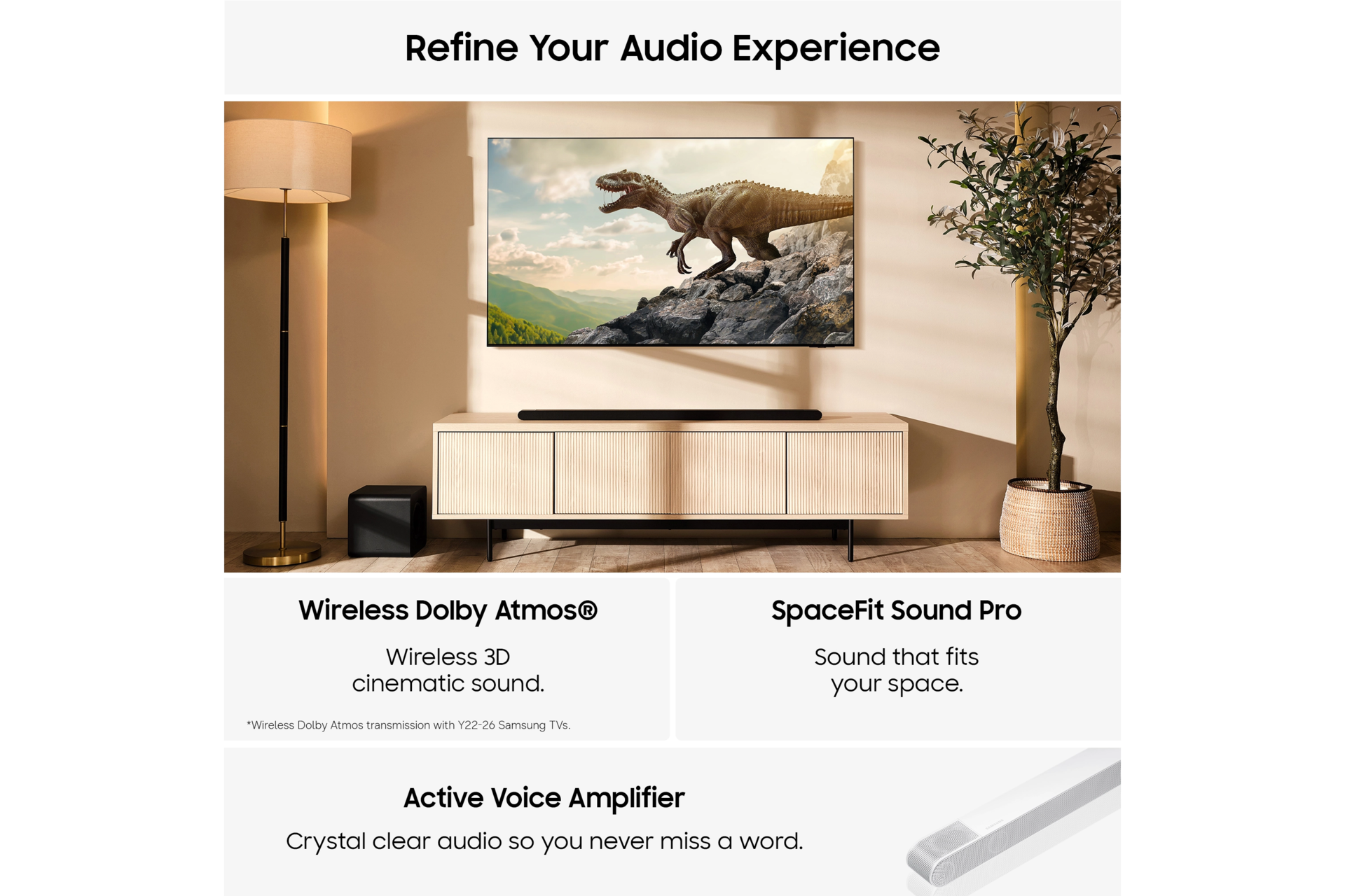 S801D Ultra Slim 3.1.2ch Lifestyle Soundbar with Subwoofer (2024) White