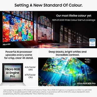 65'' Micro RGB R95H 4K Samsung Vision AI Smart TV (2026) Black