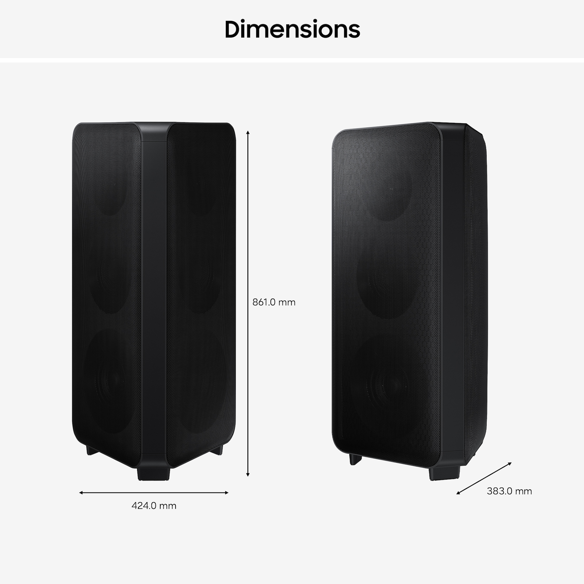 ST90B Sound Tower 1700W Speaker Black