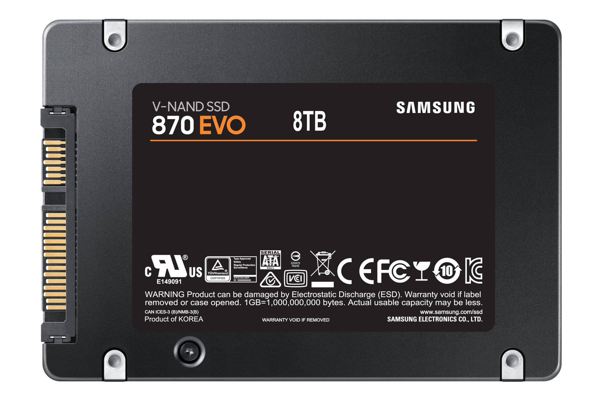 SSD 870 EVO SATA III  2.5 inch MZ-77E250B/EU Back Black 