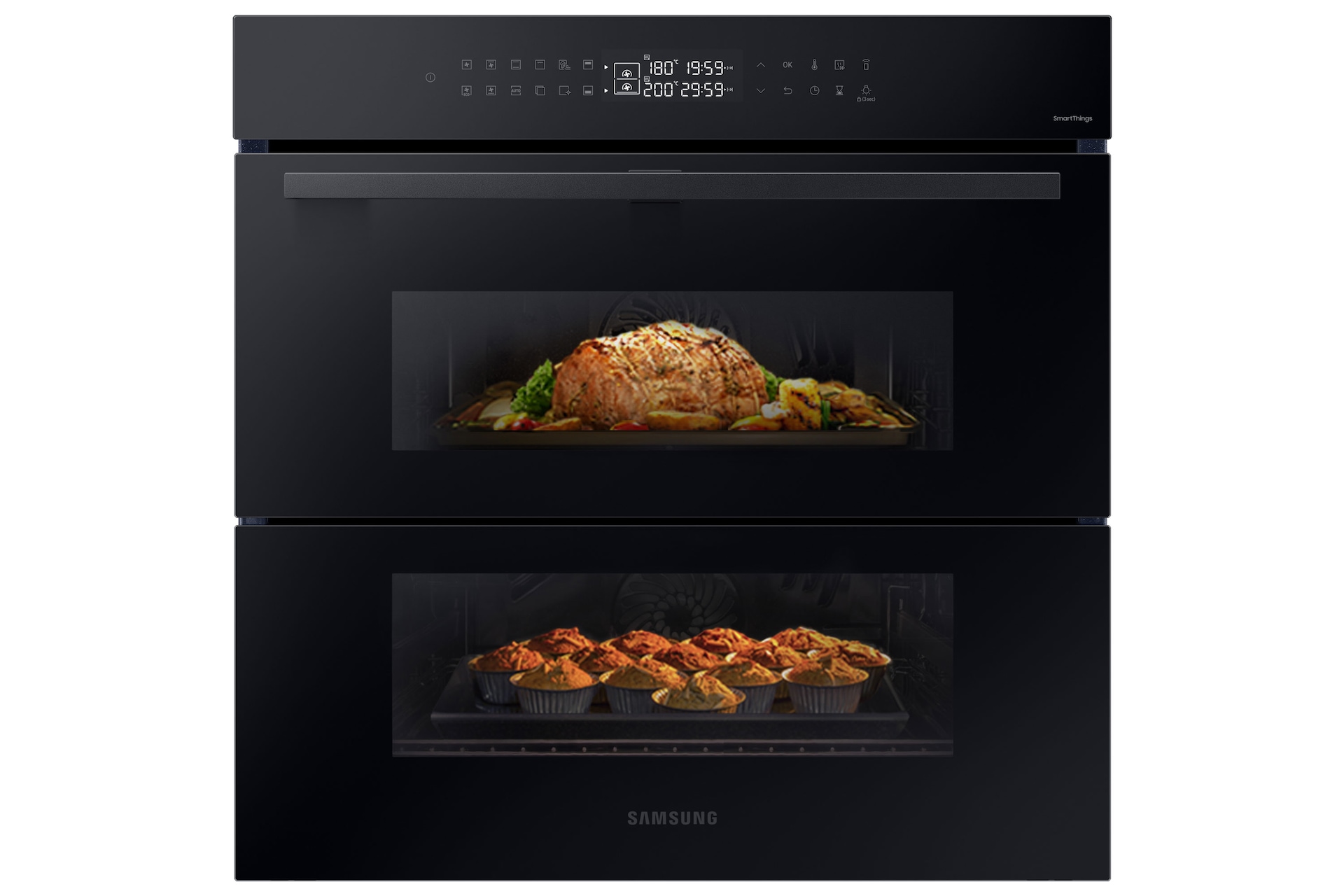 Forno Samsung Dual Cook Flex™ Serie 4 e Forno Microonde Compatto Serie 4 -  Kit Elettrodomestici F-NV7B45NQ5B45