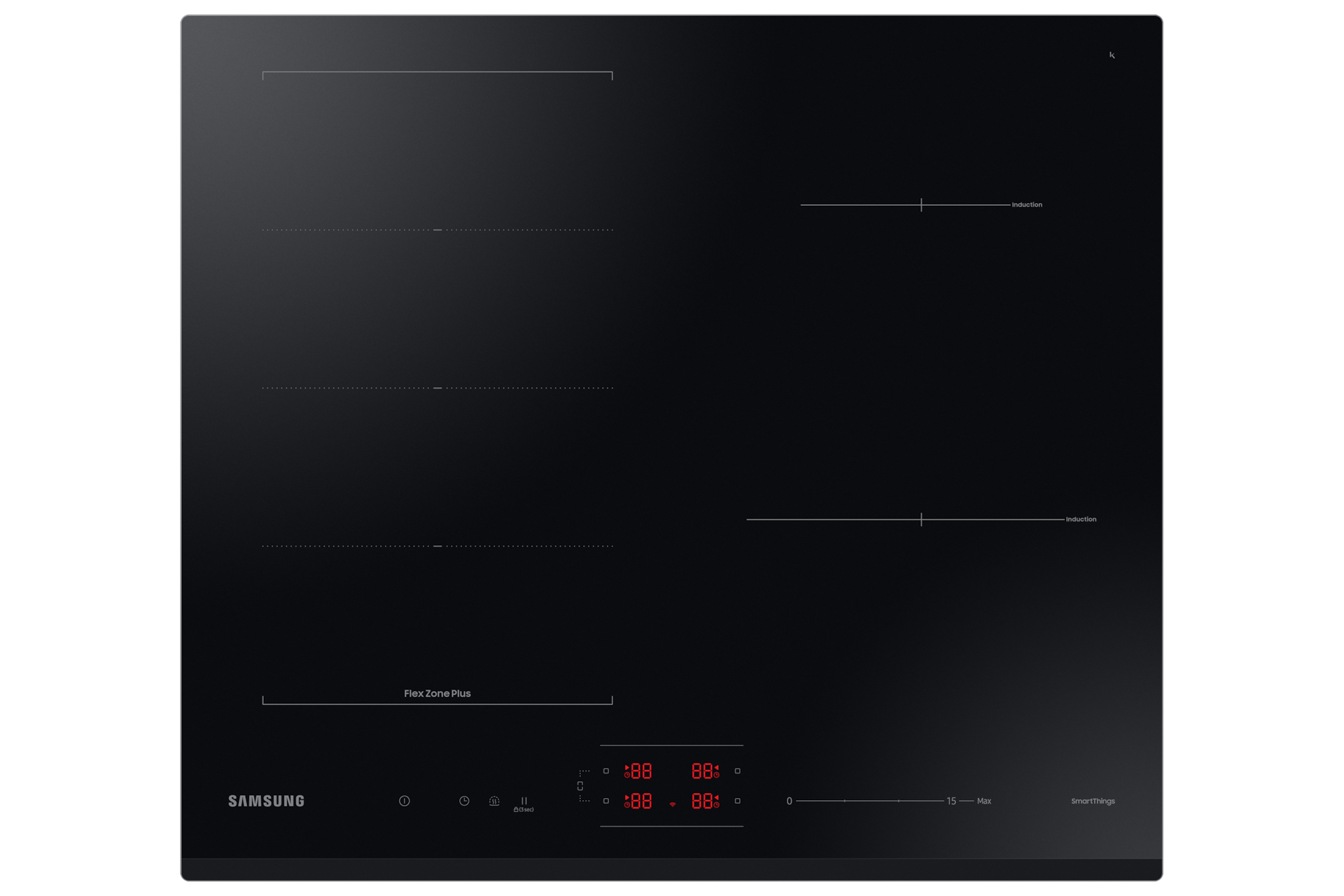 SAMSUNG - Plaque induction NZ64B6056GK 4 foyers , 1 flex zone plus 7400w