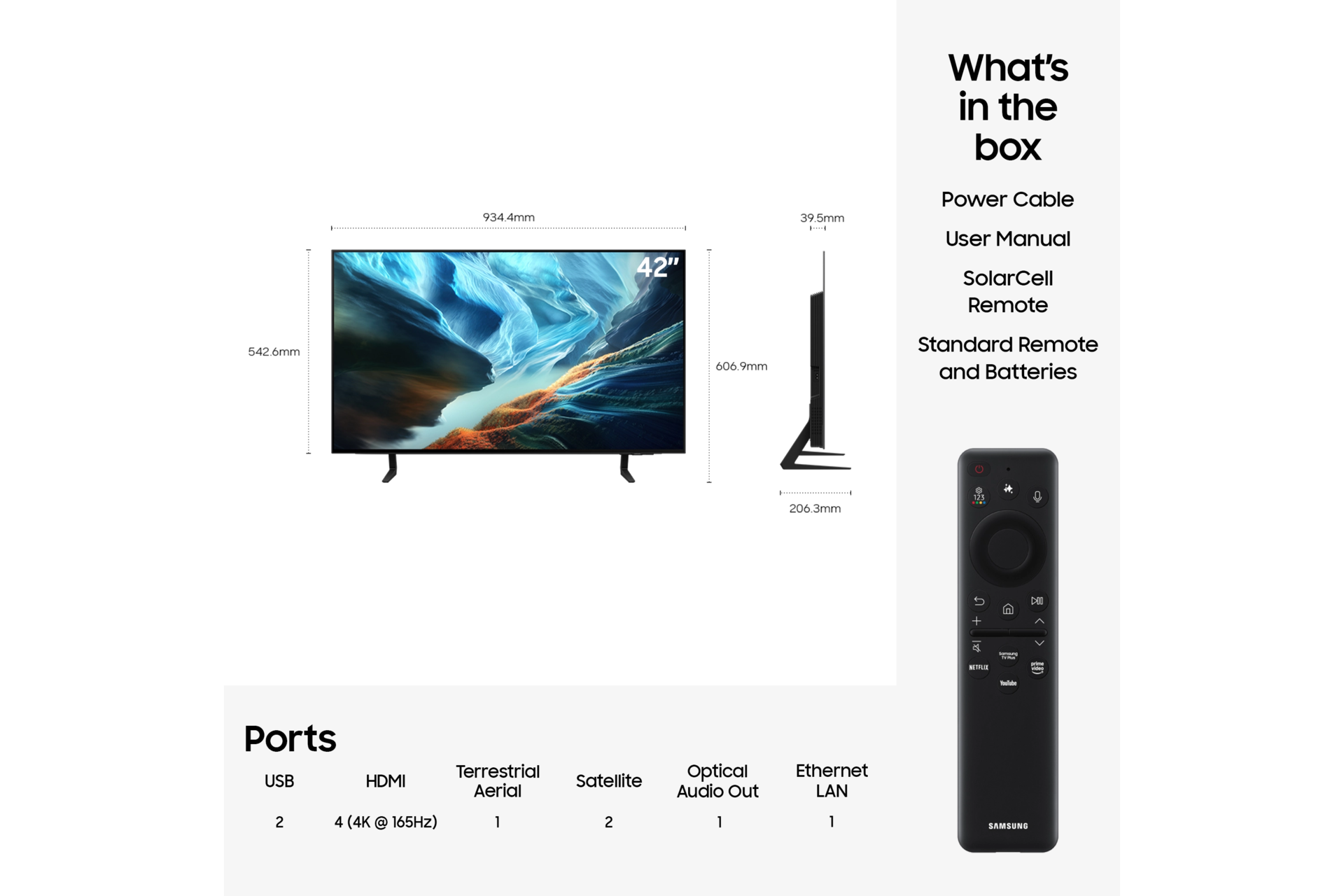 42'' OLED S93H 4K Samsung Vision AI Smart TV (2026) Graphite