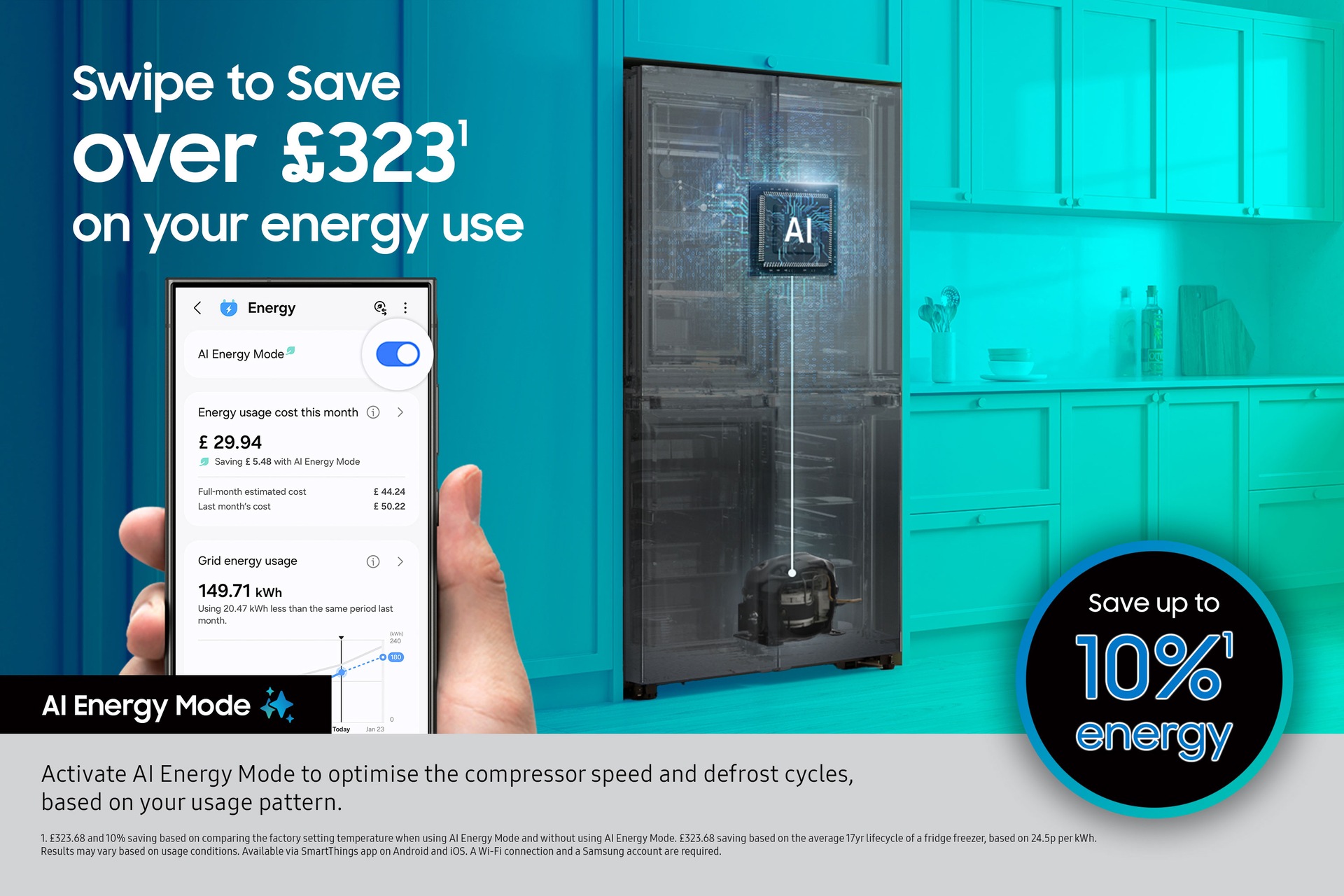 Bespoke AI Side-By-Side Refrigerator Series 7 SpaceMax™ 578L Silver