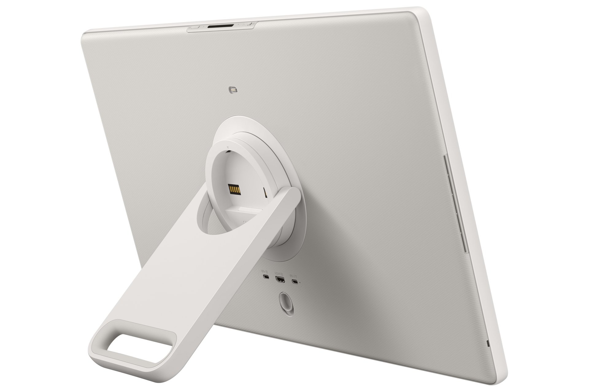 The Movingstyle QHD Portable Touch Screen Smart TV (2025) Back-R-Pers-Kick-Stand White The Movingstyle