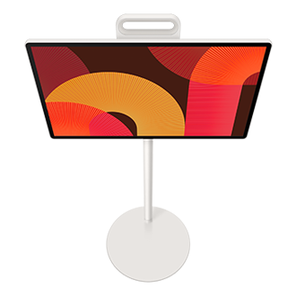 The Movingstyle QHD Portable Touch Screen Smart TV (2025) Front-Top-With-Stand White The Movingstyle