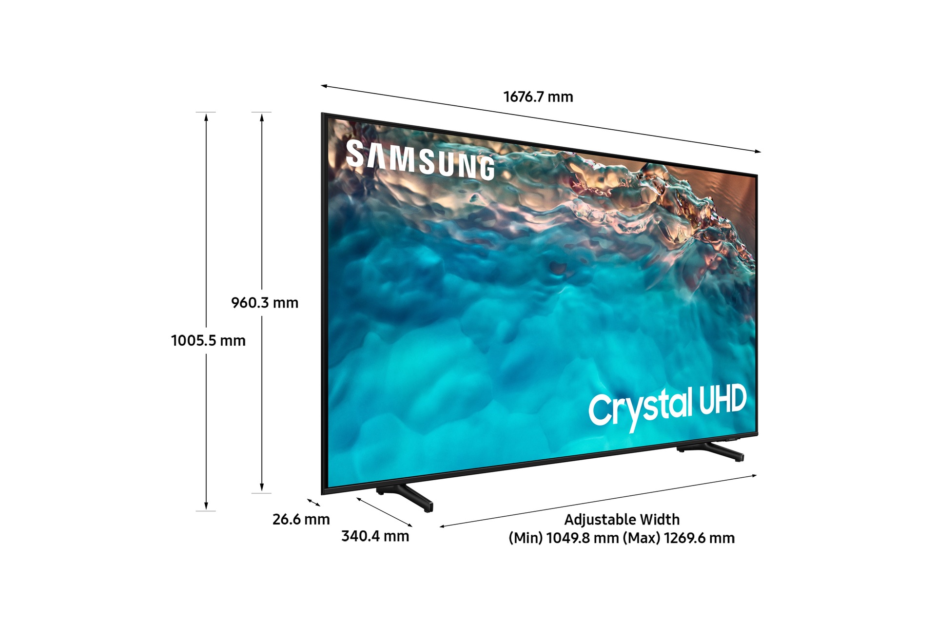 LED Samsung 75” BU8000 Crystal UHD 4K Smart TV 2022