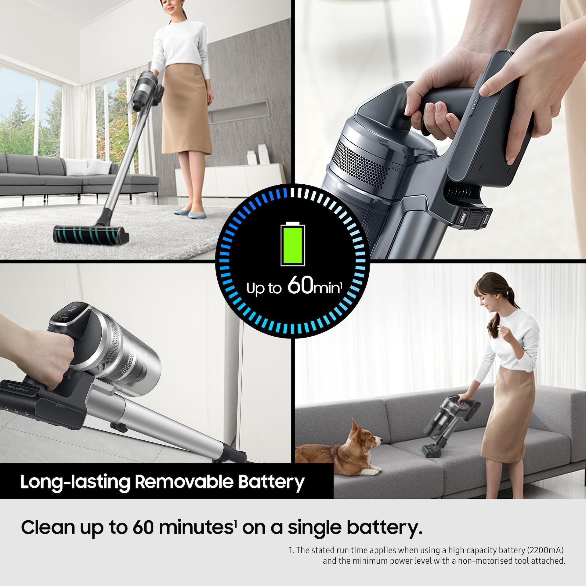 Jet 95S Pro Stick Vacuum Cleaner Powerful Suction 280W Soapstone Charcoal