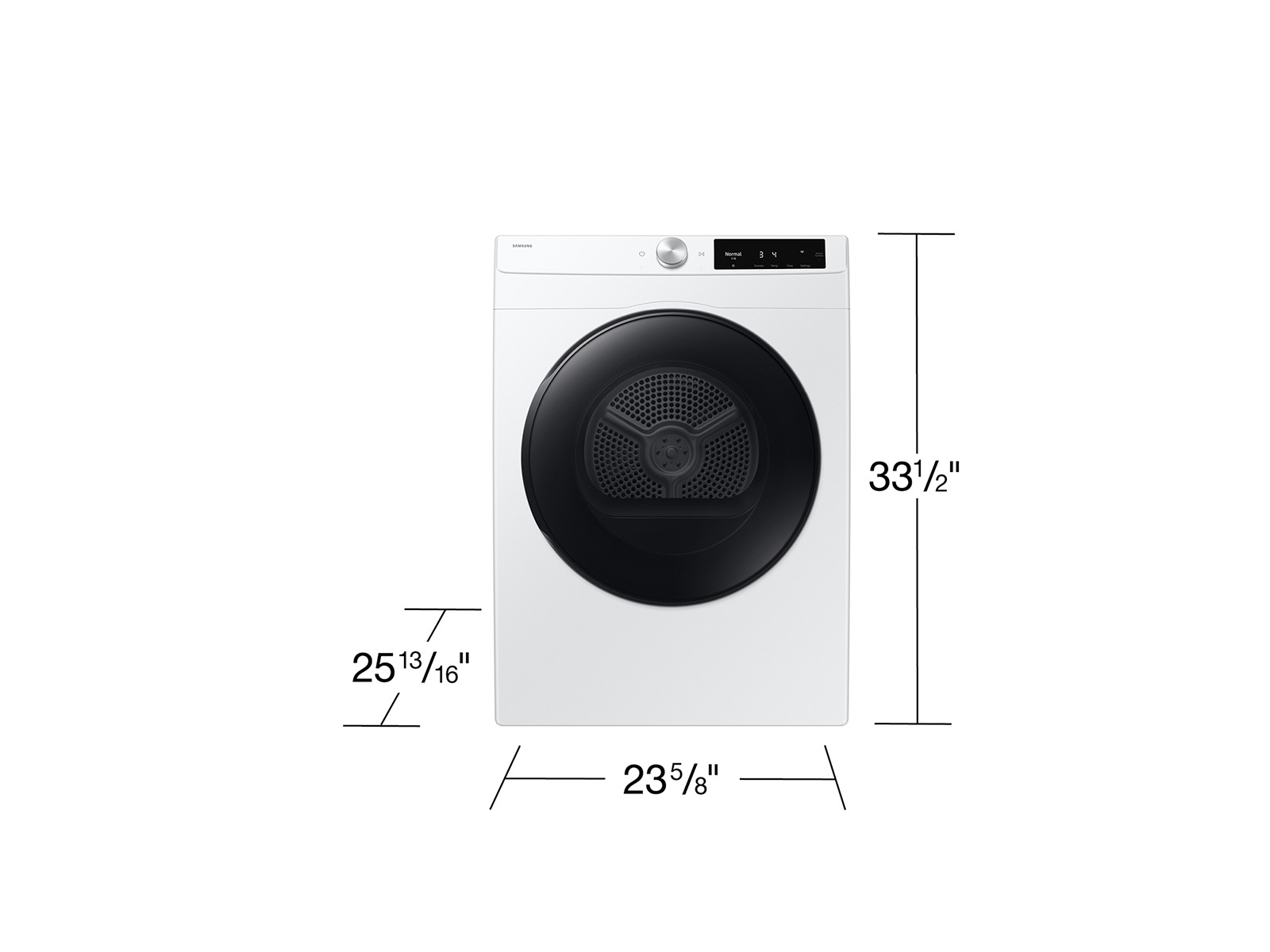 Dimensions of compact electric dryer