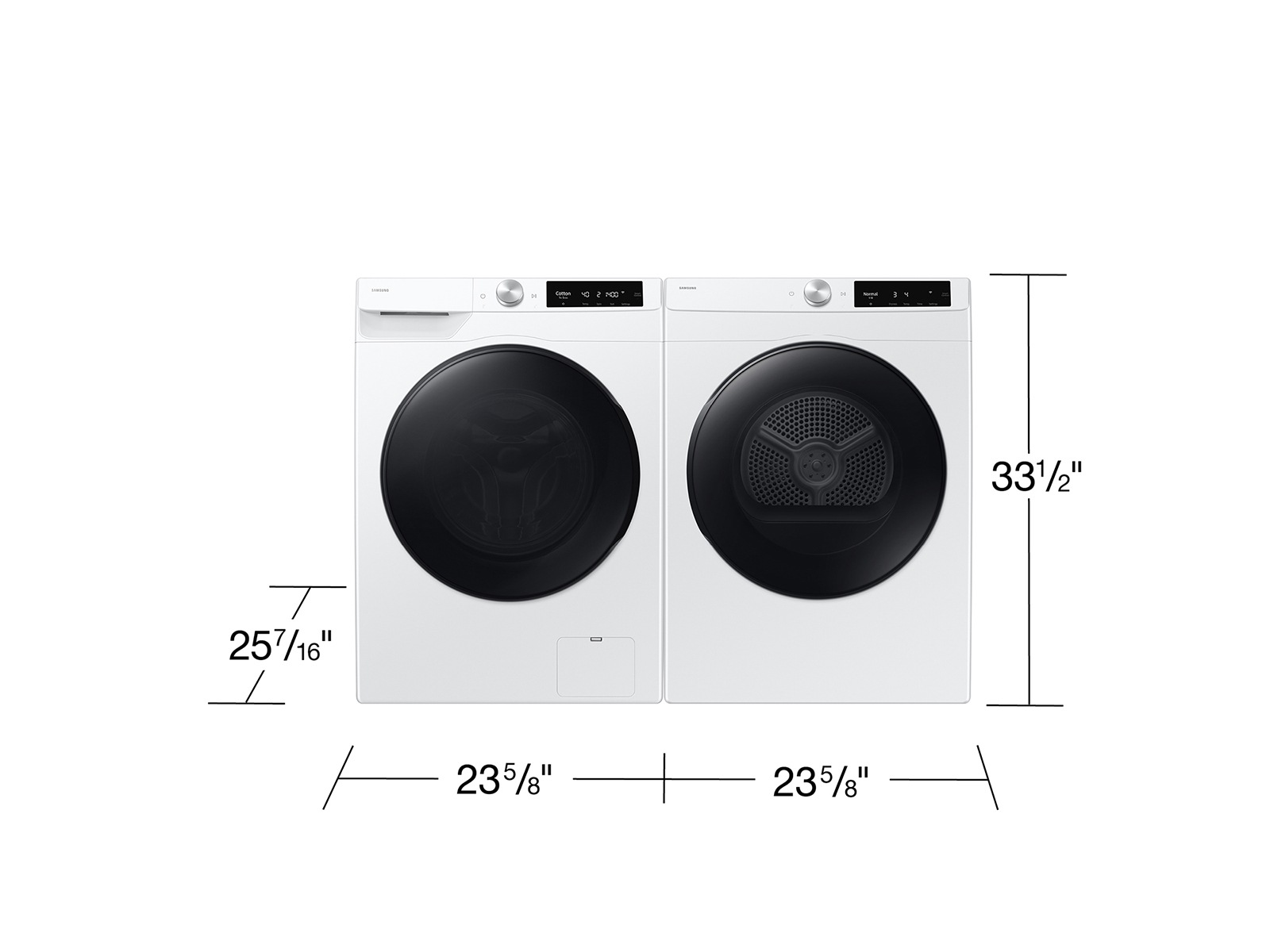 Dimensions of compact front load washer and dryer side by side