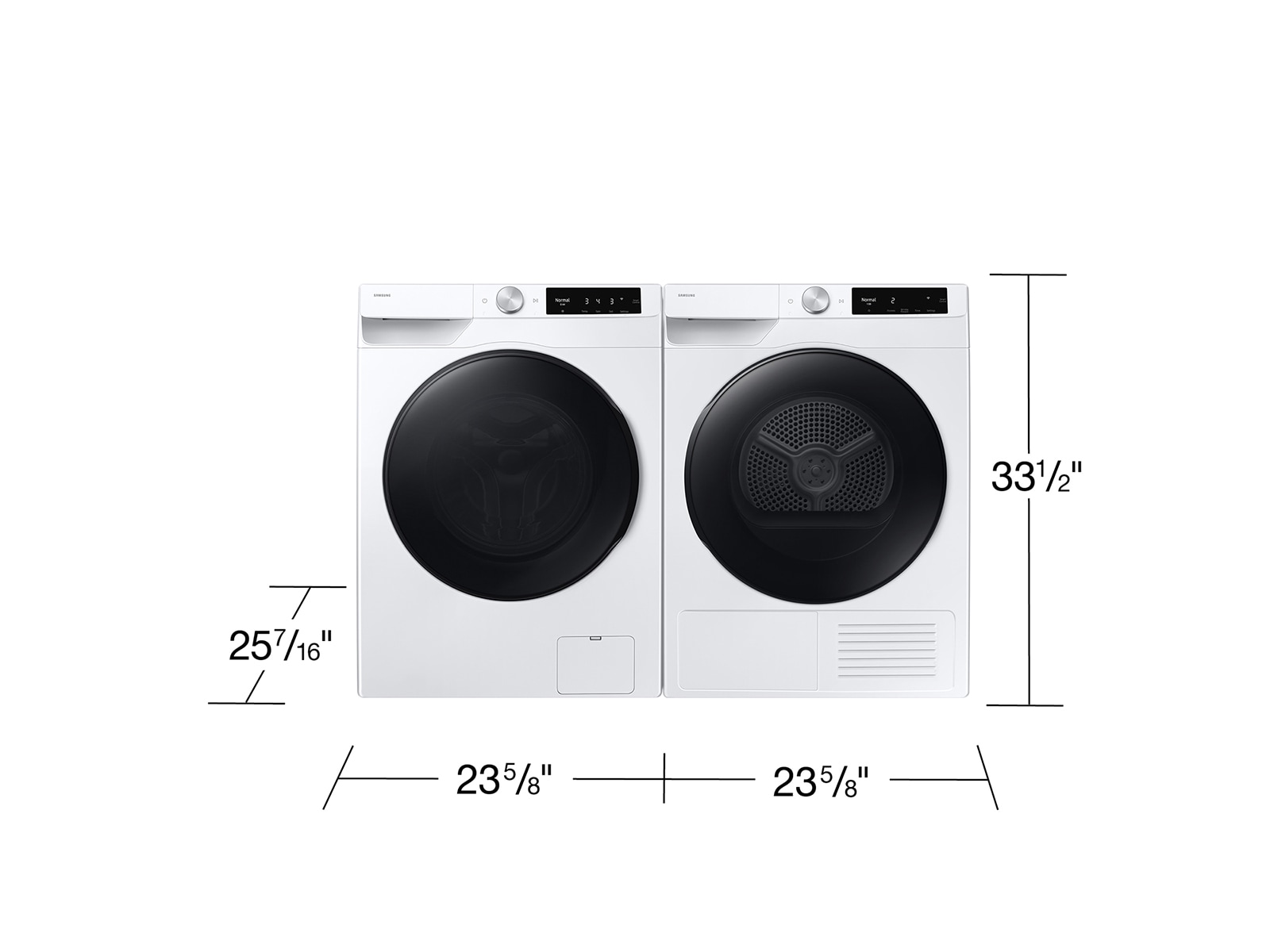 Dimensions of compact front load washer and dryer side by side