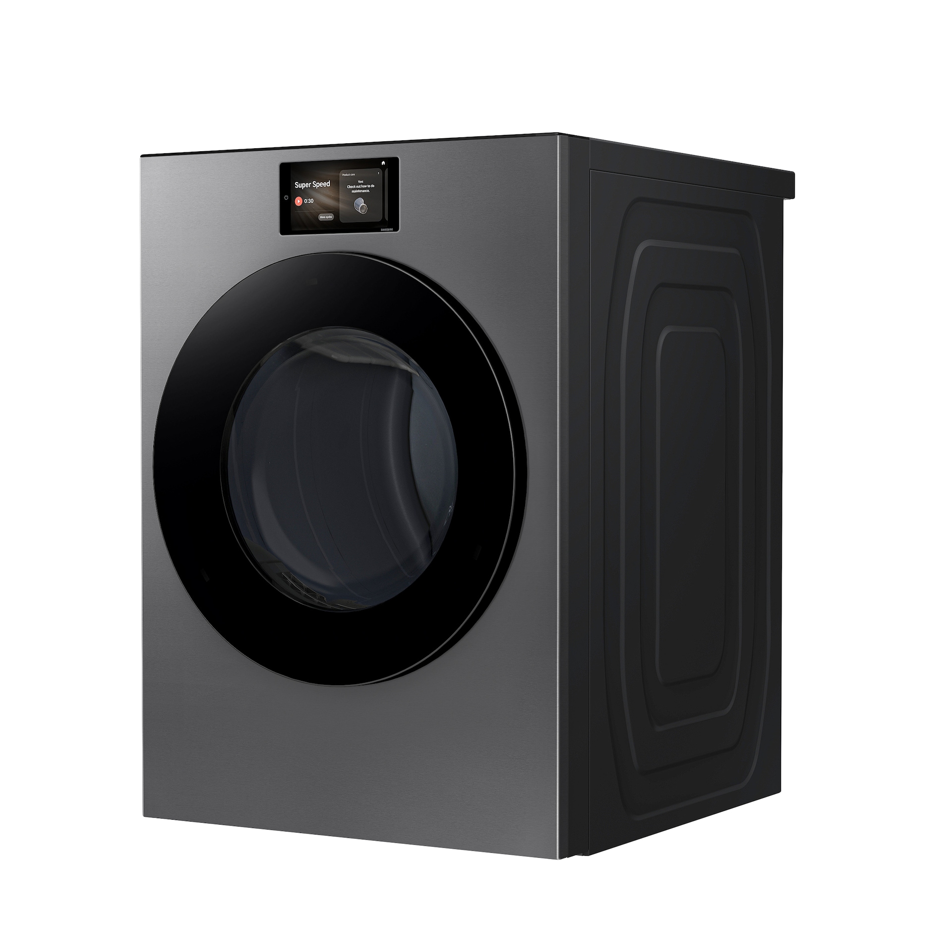 7.6 cu. ft. Bespoke AI Ultra Capacity Front Load Electric Dryer with AI Home and AI OptiDry+ in Dark Steel